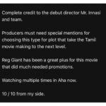 VJ Thanigai Instagram - #diary #imdb #review ❤️🙏 Now streaming on @ahatamil 🥰