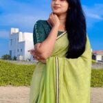 Vaishnavi Arulmozhi Instagram - Kadal💚 Saree: @srisaicollections9 Blouse: @vastram_theethniccouture 📹: @nivybabygirl #vaishnavi #vaishnaviarulmozhi