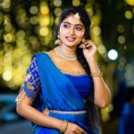 Vaishnavi Arulmozhi Instagram - 💙💫 Lehanga: @designed_by_sindhu Jewellery: @new_ideas_fashions 📸: @smilebookphotography #vaishnavi #vaishnaviarulmozhi