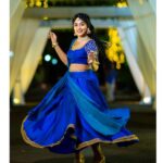 Vaishnavi Arulmozhi Instagram - Just a swirl 💙💫 Lehanga: @designed_by_sindhu Jewellery: @new_ideas_fashions Shot by: @smilebookphotography #vaishnaviarulmozhi #vaishnavi