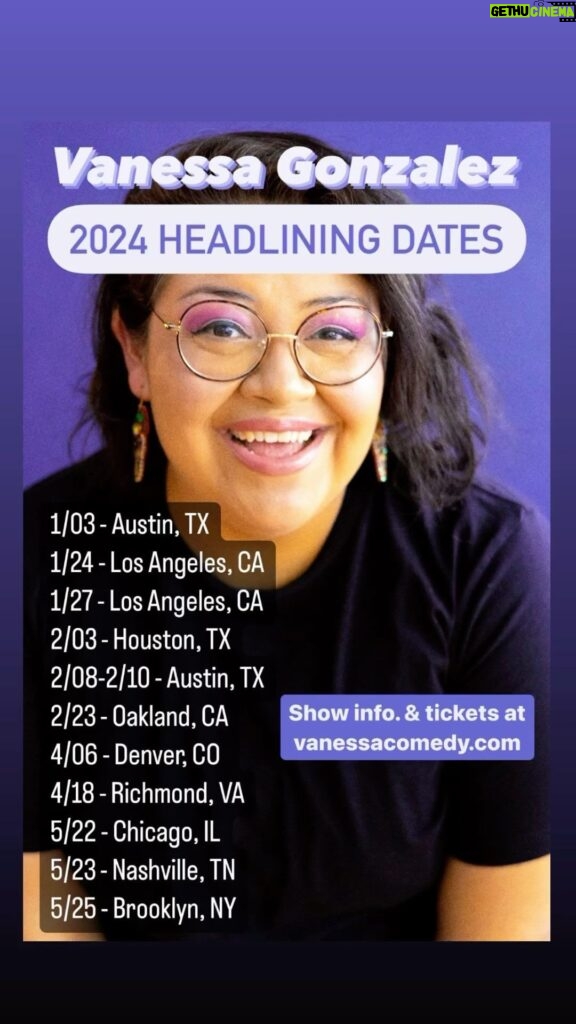 Vanessa Gonzalez Instagram - ✨2024 Headlining Dates✨ Catch me in a city near you! 💋 Get your tickets at vanessacomedy.com #standupcomedy #comedy