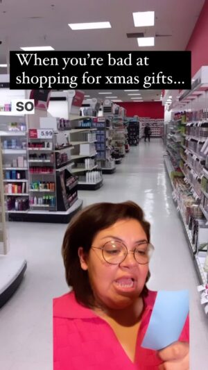 Vanessa Gonzalez Instagram - When you’re bad at shopping for Xmas gifts… 😝 #comedy #xmasshopping #merrychristmas🎄