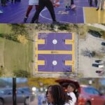 Vanessa Laine Bryant Instagram - 📍 CHICAGO 💜🤍🖤 was a special one! Thank you @jamalcrawford for joining @mambamambacitasports and @katconlon @DrinkBODYARMOR in unveiling our latest courts in honor of Kobe & Gigi 🙌 And thank you to all the girls and boys who came to show us what it means to #PlayGigisWay❤️ #Mambacita #MambaForever