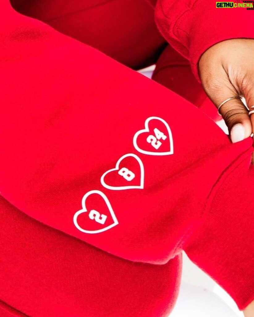 Vanessa Laine Bryant Instagram - 🔻To make this special time of the year extra festive... the Red Capsule Collection is available now🔻 As always, all proceeds will go towards our mission of bringing positive impact to athletes and boys & girls in sports.  From the bottom of our hearts, thank you for all your support in furthering Kobe and Gianna’s legacy ❤️ Happy Holidays! #MambaForever #PlayGigisWay ❤️ (To purchase: follow link in Bio)