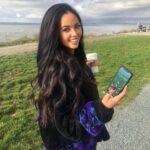 Vanessa Morgan Instagram - #ad Over here makin my morning walk more entertaining 😋 Never had more fun reaching my daily goal of hitting 10,000 steps than I have with my @pikminbloom Cutest new app. #PikminBloom #10KWalkWithPikmin #communityday 🌸