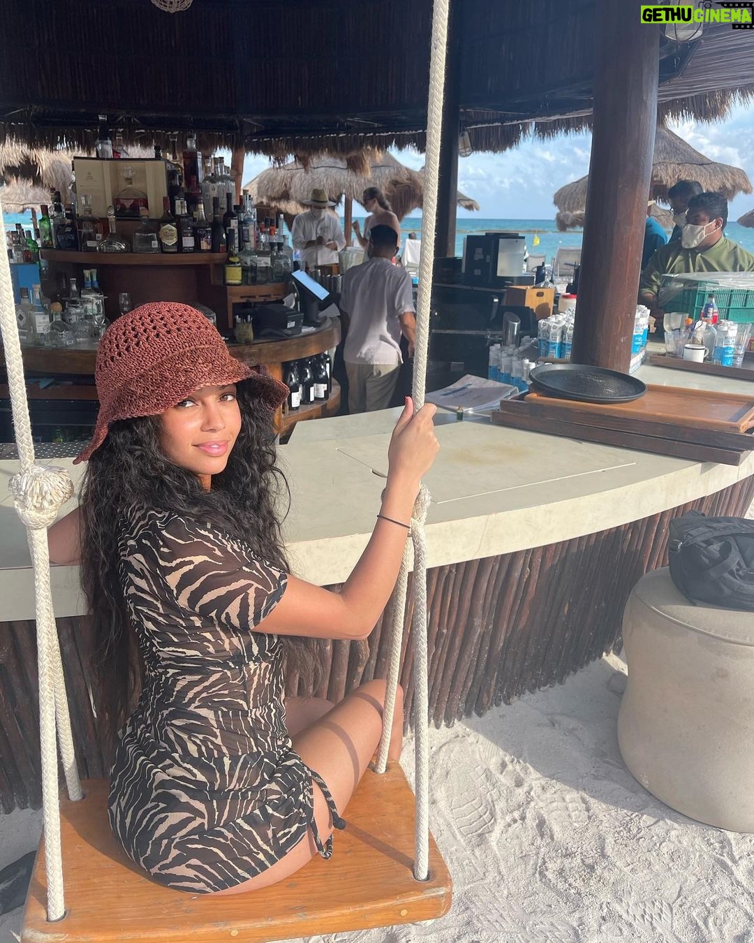 Vanessa Morgan Instagram - Paradise is all about perspective, we are always in paradise but there’s something truly magical about grounding/journaling on a white sand beach and releasing whatever no longer serves me into the ocean 🌊 forever grateful to be co creating this life. Highly recommend this resort it was stunning and super accommodating if you have lil ones ♥️ @fairmontmayakoba #fairmontmayakoba #fairmontmoments Fairmont Mayakoba, Riviera Maya