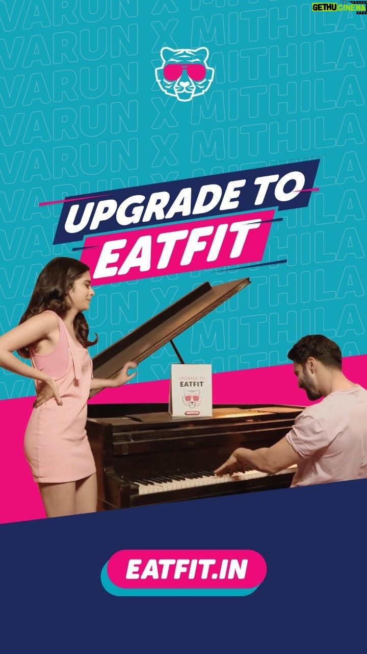 Varun Dhawan Instagram - @varundvn knows exactly what time it is! Time to UPGRADE TO EATFIT. Just saying! π Dhokha mat khaana yaar, sirf @the_eatfit πͺπ» . #Upgradetoeatfit #VarunxMithila #EatfitxVarunandMithila #Upgradefromdhoka #eatfit