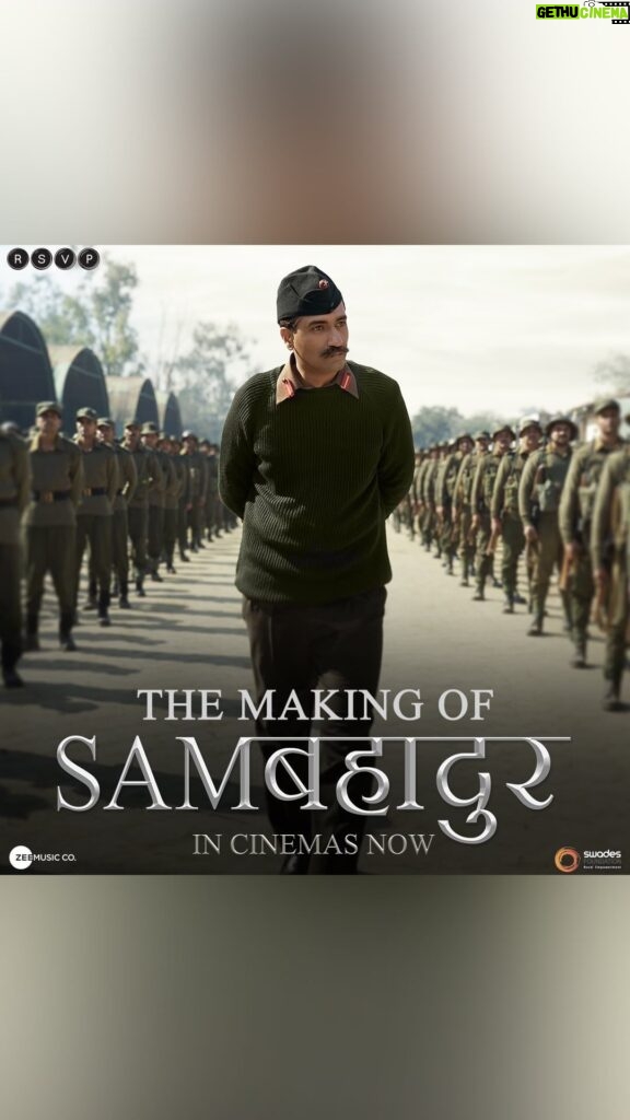 Vicky Kaushal Instagram - It took an army to make a film on a true icon from the Indian Army! What an honour it’s been for me as an actor to be a part of team #SAMबहादुर ! ❤❤❤ . Join us to watch an exclusive glimpse into the dedication, creativity, and teamwork that brought the tale of #Samबहादुर to life. #Samबहादुर in cinemas now! Book your tickets, Link in bio. #SamIsHere #SamBahadur @meghnagulzar @sanyamalhotra_ @fatimasanashaikh @ronnie.screwvala @mohdzeeshanayyub @neerajkabi @realgovindnamdev @aanjjan.srivastav @bhavani.iyer @ishantanus @rsvpmovies @maharrshshah @zeemusiccompany