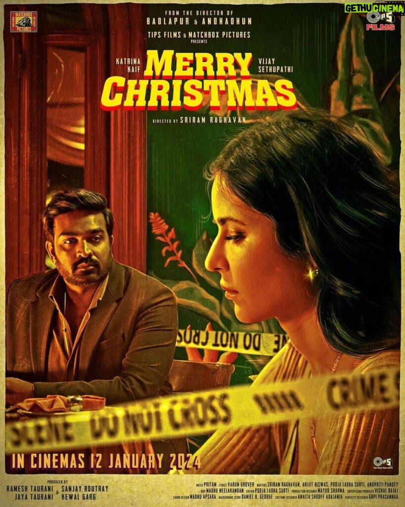 Vicky Kaushal Instagram - #MerryChristmas everyone! So freaking proud of you love for how beautifully you have surrendered yourself to Sriram Sir’s masterful story telling and to the complexities of ‘Maria’… her rawness, her mystery, her magic… all done with such honesty and nuance! And that dance… uff! This one’s truly your best work till date. ❤️❤️❤️ #VijaySethupati Sir… don’t know how you bring that childlike innocence in your characters but it’s pure joy to watch you bring Albert alive. #SriramRaghavan @actorvijaysethupathi @katrinakaif @sanjaykapoor2500 @pathakvinay @radhikaofficial @rameshtaurani … how you guys are going to make people jingle all the way when they watch the Film… especially that end! 🤐🤭🤯 Go enjoy this thrilling fun ride in theatres near you! #MerryChristmas IN CINEMAS NOW!!! 🍿🍿🍿