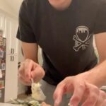 Victor Travagliante Instagram - Anyone that knows me knows I have the diet of a 6 year old - my wife however likes healthier options - soooo tonight I attempted from scratch a garlic spinach stuffed chicken breast! #Hopeshelikesit #Homecooking #Husband 😳
