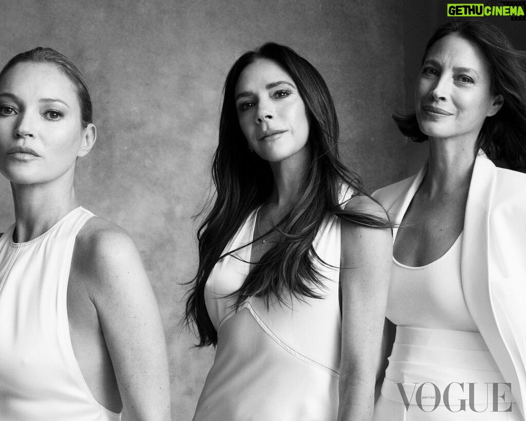 Victoria Beckham Instagram - “We are getting better at celebrating women of all ages,” says @CTurlington, as she stars alongside @KateMossAgency and @VictoriaBeckham in the pages of @BritishVogue. The powerful women gracing the cover are each a force of personality, style and influence – and have had extraordinary impact in their professions. Take a closer look at how the electric set came to life in the March 2024 issue. Click the link in bio to read Edward’s final cover story, and find the full portfolio in the new issue, on newsstands Tuesday 13 February. #KateMoss, @VictoriaBeckham and @CTurlington photographed by @NedRogers and styled by @Edward_Enninful, with hair creative director @GuidoPalau, make-up creative director @PatMcGrathReal, nails by @JinSoonChoi, hair colourist @LenaOtt, set design by @MaryHoward_SetDesign at @MHS_Artists, production by @ProdN_ArtAndCommerce and executive producer @RukRichards. Talent casting by @JillDemling, model casting by @MrsVoguester and @Janay_Bailey1, deputy director, global fashion network @LauraJaneIngham, fashion editor @EnieD, associate fashion editor @RebeccaPurshouse and fashion assistants @Char_Rutter, @InesCMourao, @AmanataA, @BiancaParisotto, @BillieRoseOwen, @JasmineFontaina and @Olivia.Jakubik. With thanks to @JimmyMoff, Lars Nordensten, @HookPropsBK and @HighLineStages, New York. [Image descriptions in alt text.]