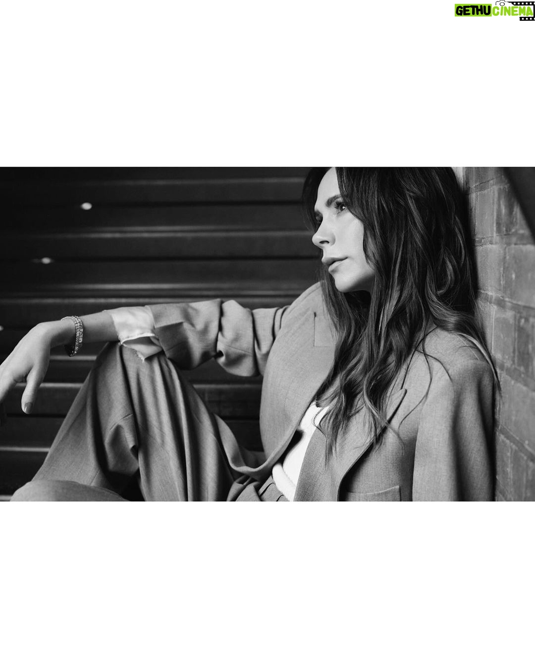 Victoria Beckham Instagram - Kisses @Fthtsi… Out now!! Thank you @JEllison22 @NathanielGoldberg @Isa_Kountoure. I’m wearing my new #VBSS24 precision tailoring, oversized knit jumper and signature black brogues (coming soon!) xx Credits Photography by @NathanielGoldberg at @Blanc.Agency Styling by @Isa_Kountoure Hair @Lukehersheson at @ArtandCommerce Make-up @WendyRowe at @TheWallGroup Set design @ThomasConantDesign Tailor @Sophie_Stonyer at @Karen.Avenell Production @NootvCoates at @TownProd