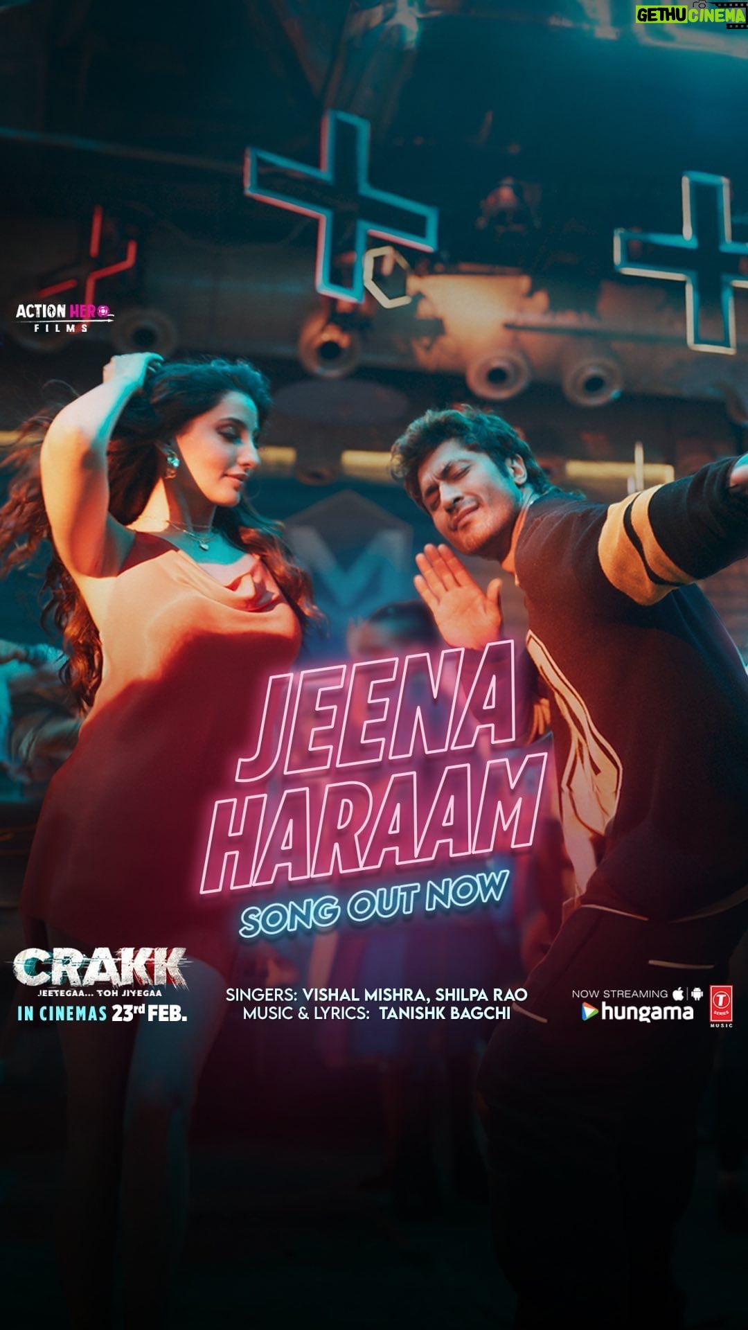 Vidyut Jammwal Instagram - Keep the volume high and expect the temperature to get higher because you are about to experience #JeenaHaraam 🤯🔥 Song Out Now, Link In Bio! #CRAKK - Jeetegaa Toh Jiyegaa releasing on 23rd February 2024 @norafatehi @rampal72 @iamamyjackson @aditya_datt @tanishk_bagchi @vishalmishraofficial @shilparao @rajukhan_0721 @tseries.official @abbassayyed77 @actionherofilms #CrakkOn23rdFeb #JeetegaTohJiyegaa