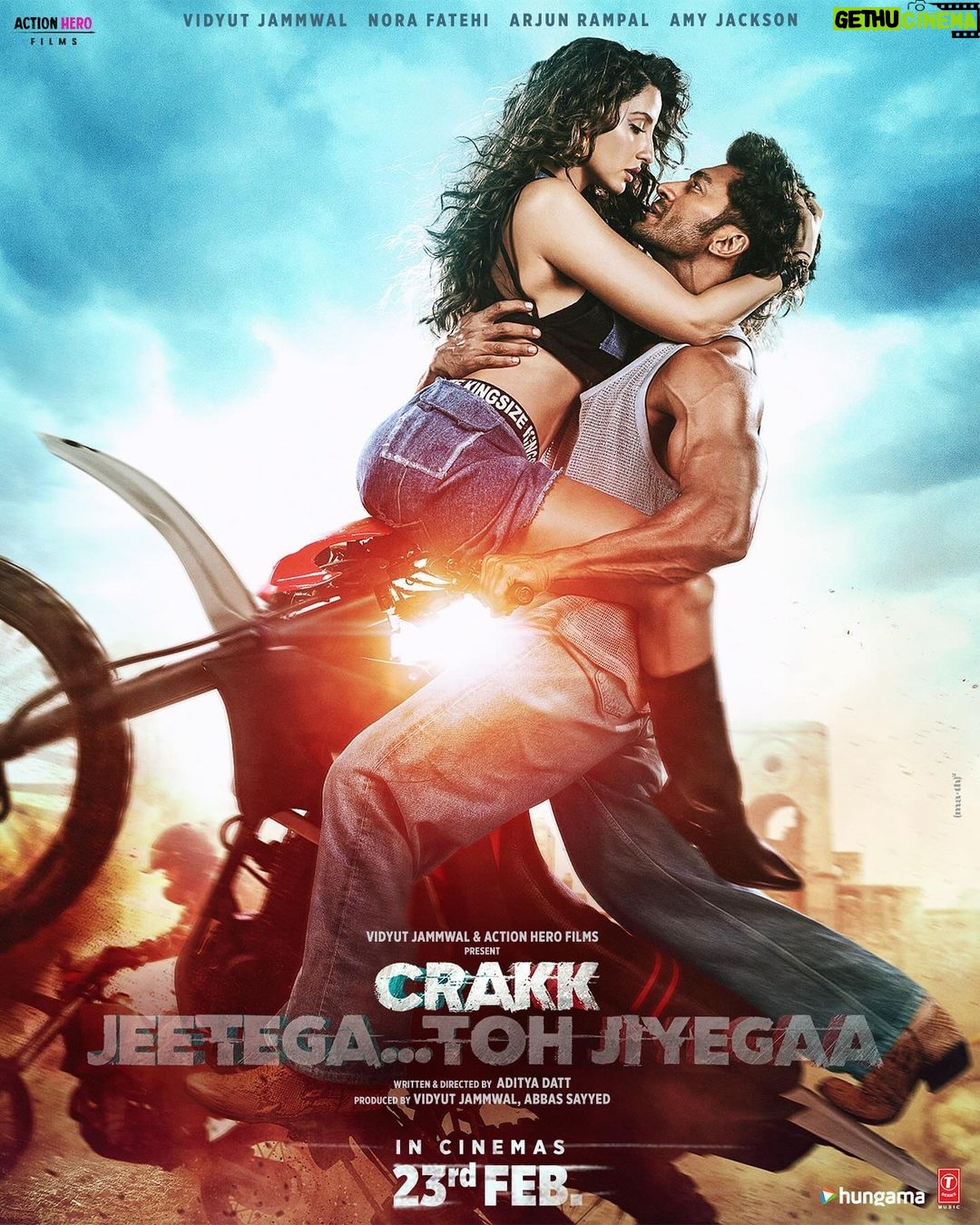 Vidyut Jammwal Instagram - WHEN 2 CRAKK PEOPLE FALL IN LOVE =JEENA HARAAM ππ #JeenaHaraam will launch today! #Crakk Jeetega Toh Jiyegaa in cinemas, 23rd February 2024. @norafatehi @rampal72 @iamamyjackson @aditya_datt @ankittmohan @its_jamielever @bijayanand @rajendra_shisatkar #ShalakasPawar @abbassayyed77 @actionherofilms @Tseries.official #CrakkOn23rdFeb #JeetegaTohJiyegaa
