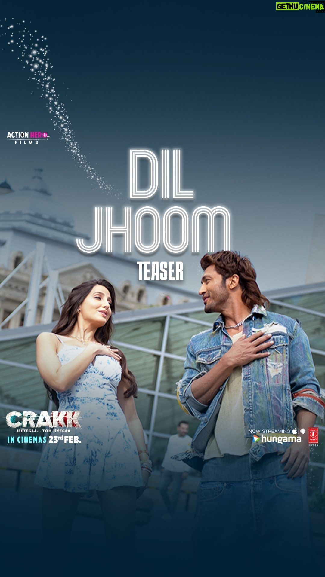 Vidyut Jammwal Instagram - Crakk in love! Dil Jhoom, Song out tomorrow π Watch #DilJhoom Teaser, link in bio! #CRAKK - Jeetegaa Toh Jiyegaa releasing on 23rd February 2024 @norafatehi @aditya_datt @rampal72 @iamamyjackson @tanishk_bagchi @shreyaghoshal @vishalmishraofficial @ghuggss @ali_zafar @tseries.official @abbassayyed77 @actionherofilms #CrakkOn23rdFeb #JeetegaTohJiyegaa