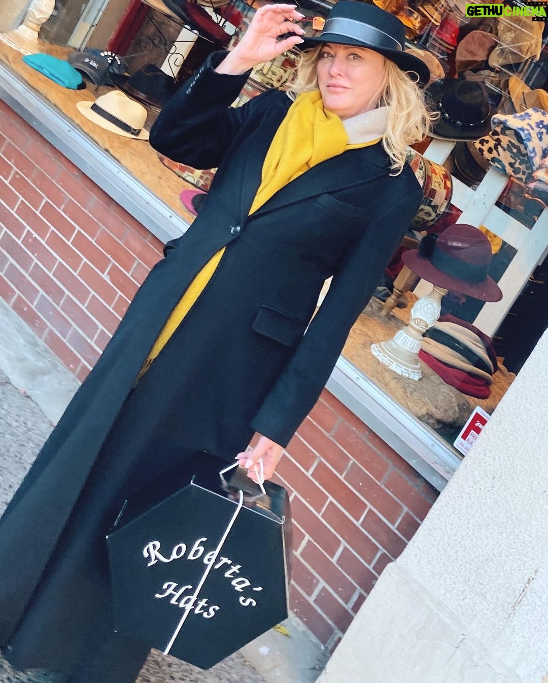 Virginia Madsen Instagram - Also got another little something for next weekend. You’ll have to wait for that one. @robertashats #hats #fascinator #vancouverisland #bc