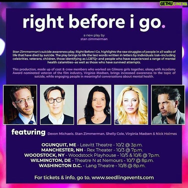 Virginia Madsen Instagram - Repost from @narcissusholmes • Still a few tickets left for this powerful and entertaining piece aimed toward understanding and awareness. #suicidepreventionmonth #suicideawarenessmonth #988