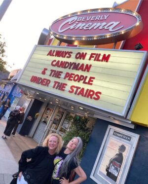 Virginia Madsen Instagram - Repost from @april_the_grey
•
Last night at @newbeverly was one of those once in a lifetime situations and I actually had a little something to do with it! 

 When I heard ‘CANDYMAN’ was playing, I tagged @virginiamadsen in the post. Then, @narcissusholmes and I started chatting about getting her out to the Bev to possibly introduce the film. I reached out to my good pals at the theatre and connected everyone and next thing we knew, Virginia was set to introduce the film! WHAT?!? 

 And what an introduction! Hearing that she was actually allergic to bees 🐝 and they had medics standing by while everyone else hid behind glass on set! What a trooper! And of course, an incredible actor whom I’ve always admired and I am honored to call her friend and that Grey gets to call her Auntie Gina 🖤 

 And so glad I had my fabulous movie friend, @gracemarian as my guest to enjoy this double (and the hilarious conversation between films)
.
.
.
#newbeverlycinema #NewBeverly #babesofthebev #ladiesofthenewbev #atthemovies #alwaysonfilm #CANDYMAN #VirginiaMadsen #thepeopleunderthestairs #halfwaytohalloween #horrormovies #35mm