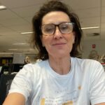 Virginia Trioli Instagram - Sitting in @nickcaveofficial ‘s Mercy Seat on #ausmusictshirtday - a beloved lockdown purchase when I discovered that Nick had online merch, featuring his original lyric notes. Please donate to @supportact and support #ausmusic - buy a ticket and turn up for the people who have soundtracked our lives. @triple_j #music #melbourne ABC Melbourne
