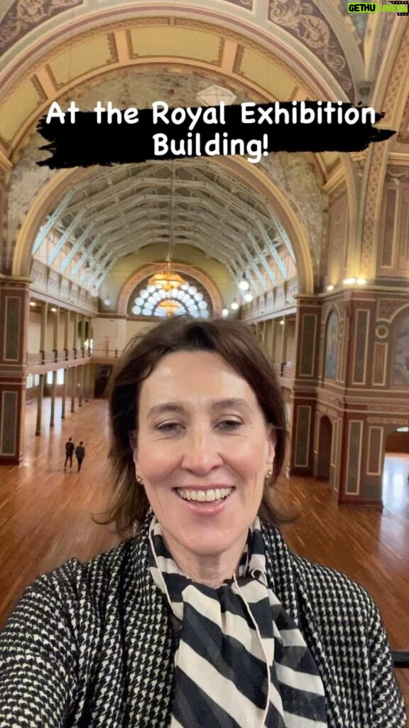 Virginia Trioli Instagram - Broadcasting live as the Dome Promenade re-opens! Look at this glory! @abcinmelbourne @museumsvictoria Royal Exhibition Building