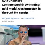 Virginia Trioli Instagram - I ran into @kyle_chalmers3 in the Sydney Qantas lounge last weekend - and I walked up to him and apologised. The #linkinbio to my column explains why. @abcinmelbourne @abcnews_au #swimming #commonwealthgames @swimmingaustralia #newsnotgossip