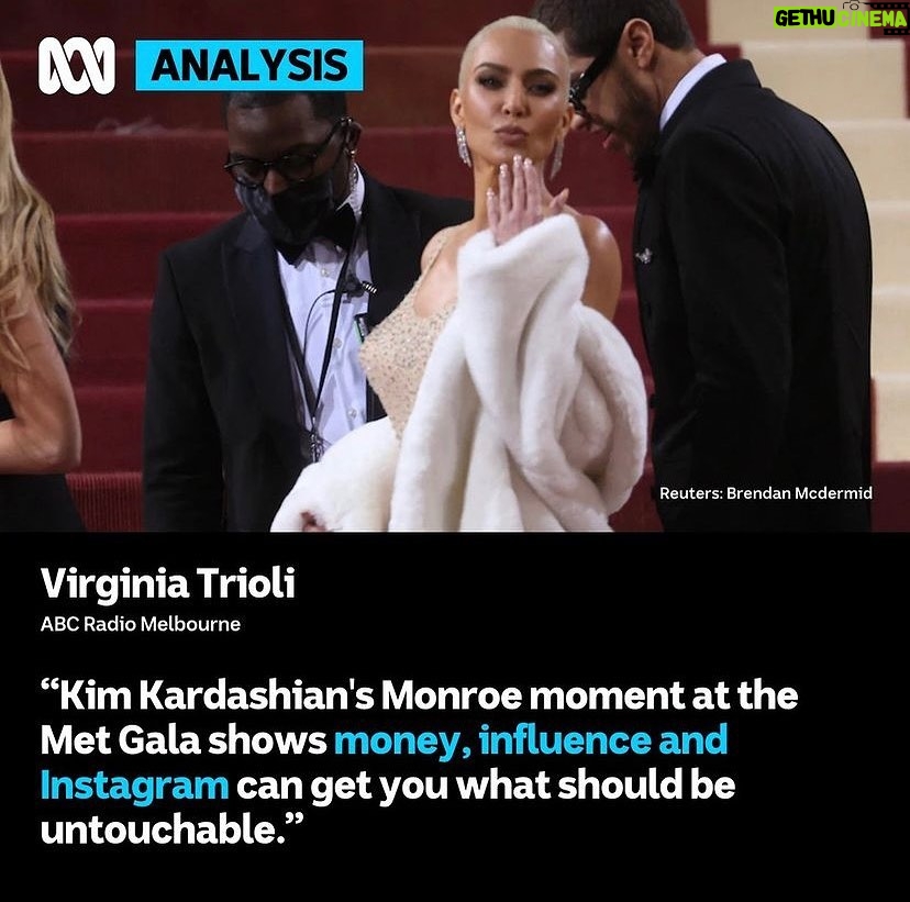 Virginia Trioli - 1.9K Likes - We just can’t say “no” to a celebrity who already has everything.
The “loan” of a museum dress to @kimkardashian for the #metgala was a signal moment for our times: the Kardashians are our best representation of this new gilded age — where money, influence and Instagram can get you anything, including priceless heritage.
The Gilded Age madams just had dresses made to fit the décor of their mansions; the Kardashians want to get their hands on a bit of Camelot.
My column is in the #linkinbio .
@abcnews_au @abcinmelbourne #virginiatrioli