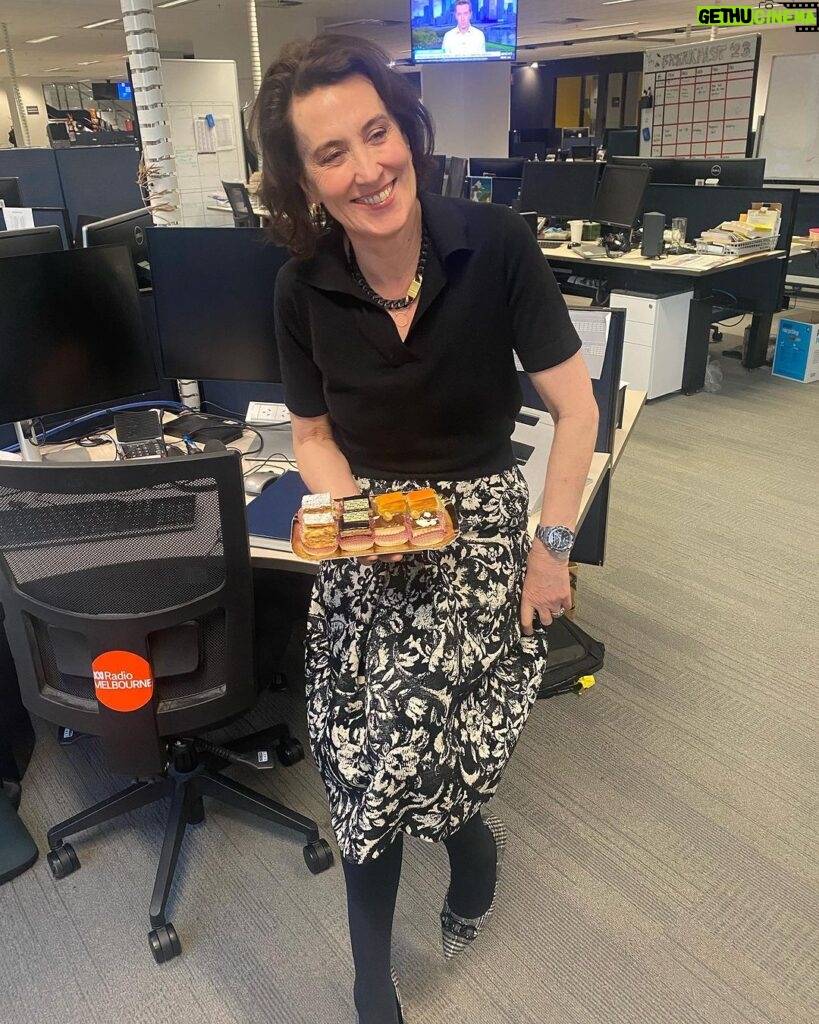 Virginia Trioli Instagram - A BIG birthday 😳 so, little cakes! Hugs to the best team in the early morning business. Xx #mornings @abcinmelbourne #birthday #dontsaythatnumber ABC Melbourne