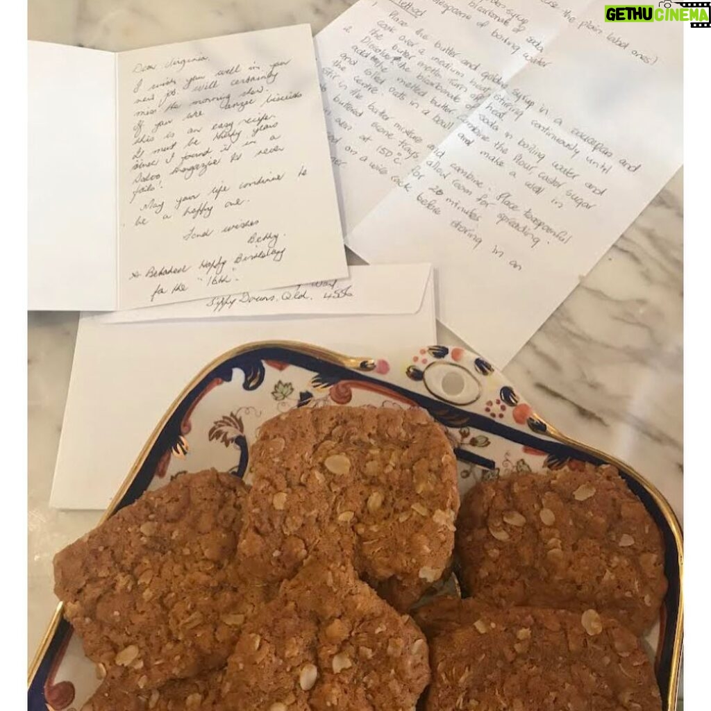 Virginia Trioli Instagram - Anzacs! Your annual reminder that Betty Firth, of Sippy Downs, Queensland has the ONLY recipe you need for these delicious, just chewy enough, just crisp enough Anzac biscuits. And of course no desiccated coconut! 😡 #anzacbiscuits #anzac #homebaking #family #queensland #sippydowns #lestweforget🌹 ABC Melbourne