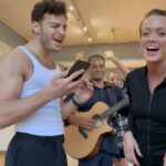 Vito Coppola Instagram - Little sing song between rehearsals 🥰 @krishgm @vitocoppola @ellielouiseleach 🎵