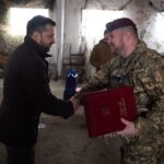 Volodymyr Zelenskyy Instagram - Харківщина. Командний пункт 14-ї окремої механізованої бригади імені князя Романа Великого, яка боронить Купʼянськ. Обговорили важливі питання з комбригом, поспілкувалися з воїнами, вручив їм нагороди. Завжди честь – бути з нашими захисниками. Дякую від всіх українців, від всієї України за те, що ви робите щоденно таку велику роботу, за те, що захищаєте державу, наші сім’ї, незалежність, наш суверенітет! —— In the Kharkiv region today. Battalion command post of the 14th Mechanized Brigade "Prince Roman the Great," which is defending Kupyansk. We discussed important issues with the brigade commander, spoke with the warriors, and presented them with awards. It is always an honor to be with our defenders. On behalf of all Ukrainians and all of Ukraine, I thank them for doing such an outstanding job every day, defending our country, our families, independence, and sovereignty.