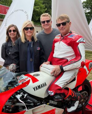 Wayne Rainey Instagram - Once in a lifetime experience @fosgoodwood 
This would not have happened without a village of people. Thank you to my family, friends, sponsors and to all the fans. 
@motoamerica @yamaharacingcomofficial @jfarle98 @medallia_inc @alpinestars @saddlemen @shoeihelmetsusa @ohvale_official @kschwantz34 @micksdoohan Kenny Roberts @padgettsracing @michelinmotorsport