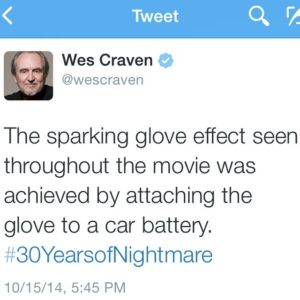 Wes Craven Instagram - #30YearsofNightmare