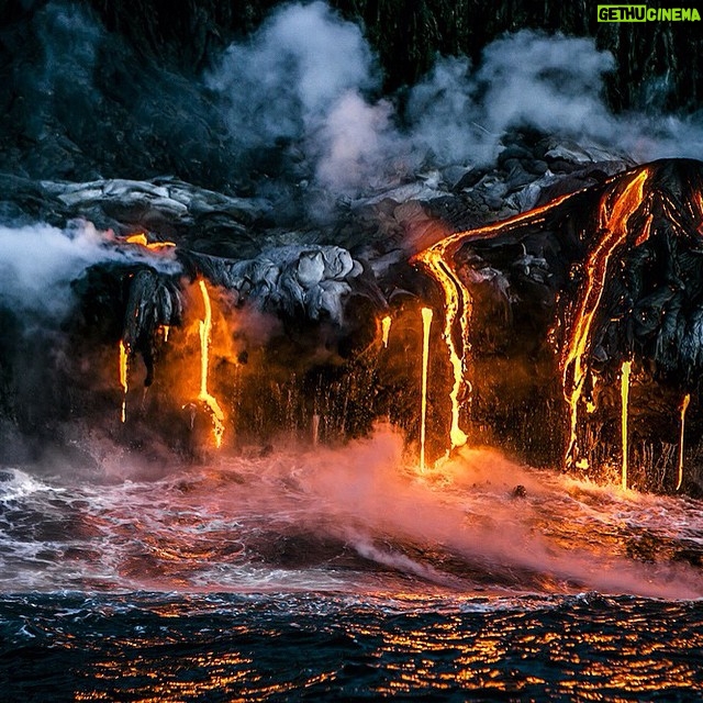 Wes Craven Instagram - Cool shot I saw on @reddit. Lava from the Kilauea volcano flowing into the ocean by Alexandre Socci.