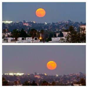 Wes Craven Instagram - I took these from the fifth floor of the @arclightcinemas parking garage, right after we got out of DAWN OF THE PLANET OF THE APES. #supermoon