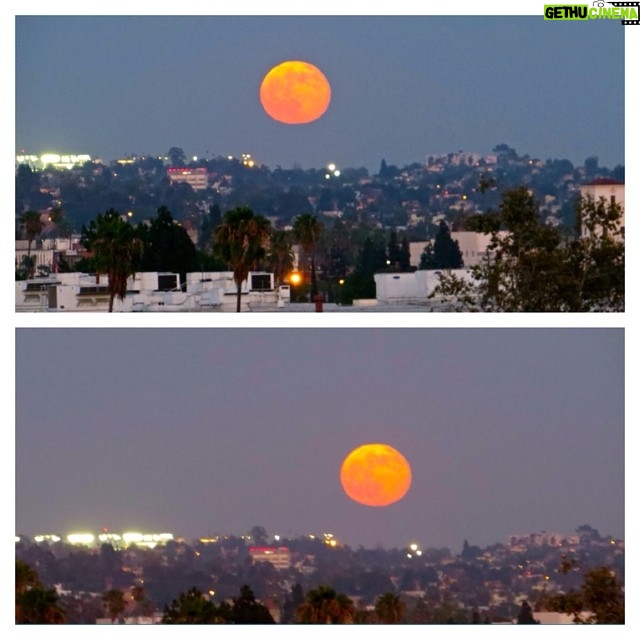 Wes Craven Instagram - I took these from the fifth floor of the @arclightcinemas parking garage, right after we got out of DAWN OF THE PLANET OF THE APES. #supermoon