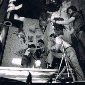 Wes Craven Instagram - #30YearsofNightmare 
The revolving room — where Tina gets killed, and later, where the blood is coming out of Johnny Depp’s bed — that was a real puzzle to construct. They bolted two racing car seats to the wall, one for the cinematographer and one for myself, and we were in five-point harnesses. For Johnny’s scene, 300 gallons of blood had to come out of his bed. I wanted the grips to rotate the room slowly so blood would run down the walls. But the room took off in an enormous spin from the sudden shift of weight, and blood went everywhere. It hit every light and blew every fuse. They assumed I was dead by the time it was done.