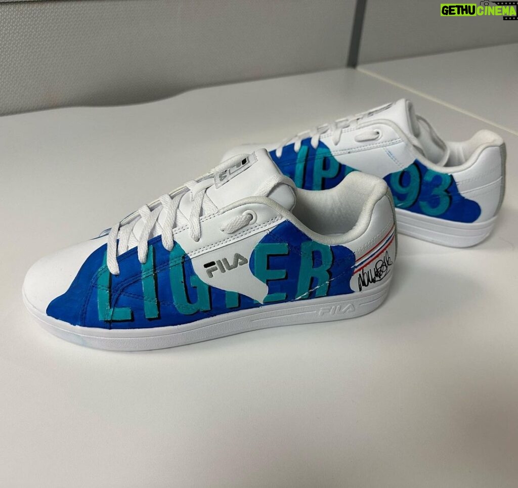 Will Buxton Instagram - Back in Zandvoort, Lawrence and Jolyon set a challenge for the F1TV crew to each design and paint a pair of sneakers for Austin, to be judged and then auctioned for charity. This is my (very F1 nerdy) effort, paying tribute to my favourite F1 livery of all time, the 1993 Ligier JS39 “Art car” designed by Hugo Pratt. It ran for the first time on this weekend exactly 30 years ago with Martin Brundle at the wheel and MB has signed both shoes, which reference the Japanese and Australian GPs at which the livery was used, under his helmet stripes which he very graciously allowed me to use. Will be going up for auction later this week with all proceeds going to @grandprixtrust of which Martin is Chairman. Thanks MB. Big love ❤️ @martinbrundlef1 @lawrobarretto @jolyon_palmer
