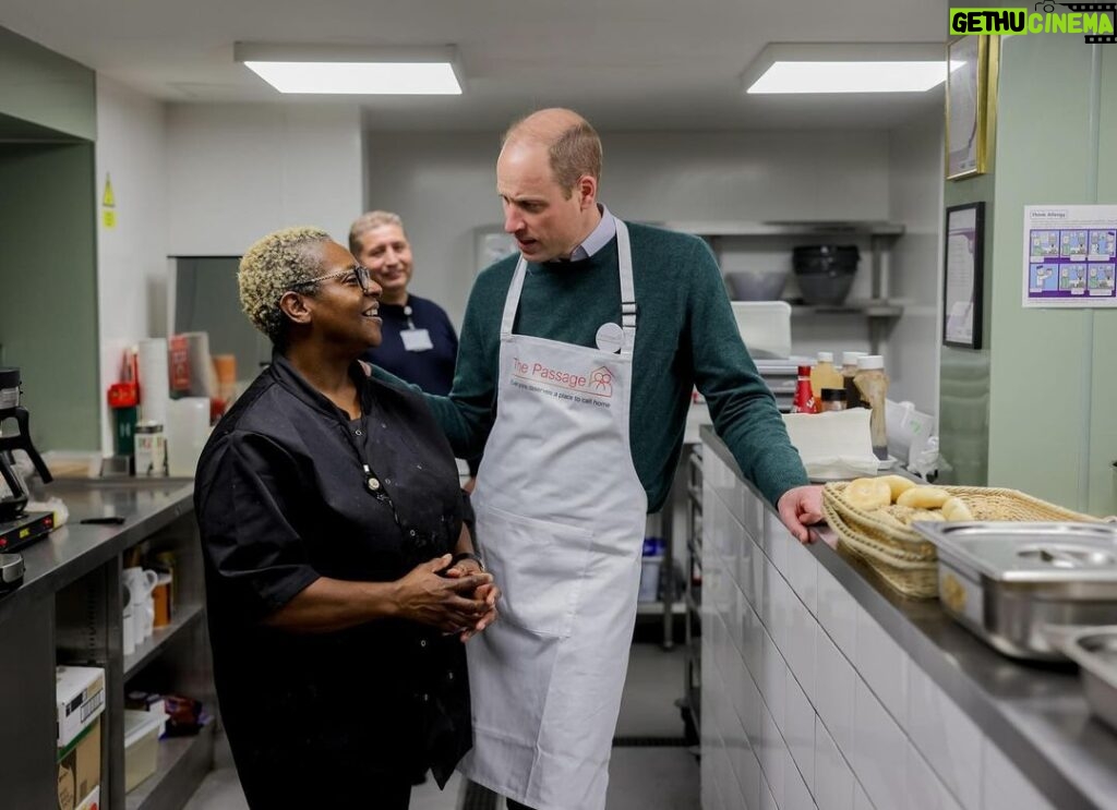William, Prince of Wales Instagram - A pleasure to join volunteers serving Christmas lunch at @passagecharity yesterday. The Passage’s Resource Centre supports an average of 100 individuals a day whilst their new project, No Night Out, is reframing homelessness as a public health issue, helping people into emergency hotel accommodation. Together we can end homelessness. @homewardsuk The Passage Charity