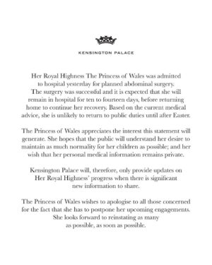 William, Prince of Wales Instagram - A statement from Kensington Palace