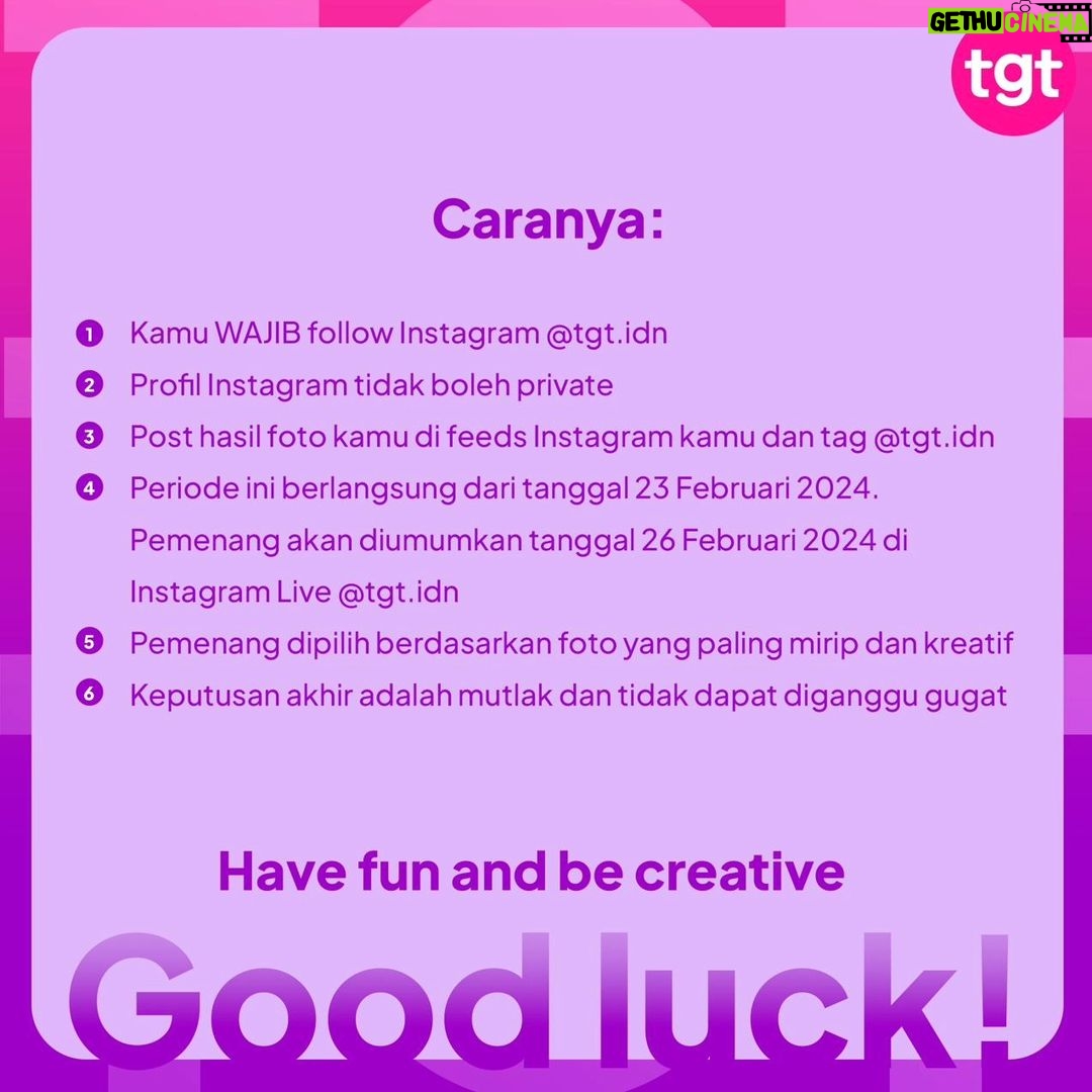 Wulan Guritno Instagram - 🚨GIVEAWAY ALERT 🚨 Yuk follow @TGT.IDN dan menangin hadiahnya! Caranya gampang, kamu tinggal recreate foto Wulan & Shalom diatas, post di feed kamu, dan tag @TGT.IDN . Untuk syarat & ketentuannya bisa kamu swipe ya! Periode Giveway ini berlangsung dari tanggal 23-25 February 2024 dan 2 orang pemenangnya bakal diumumin di IG LIVE @TGT.IDN tanggal 26 February 2024 jam 7 malam! Have fun & good luck! 💖✨