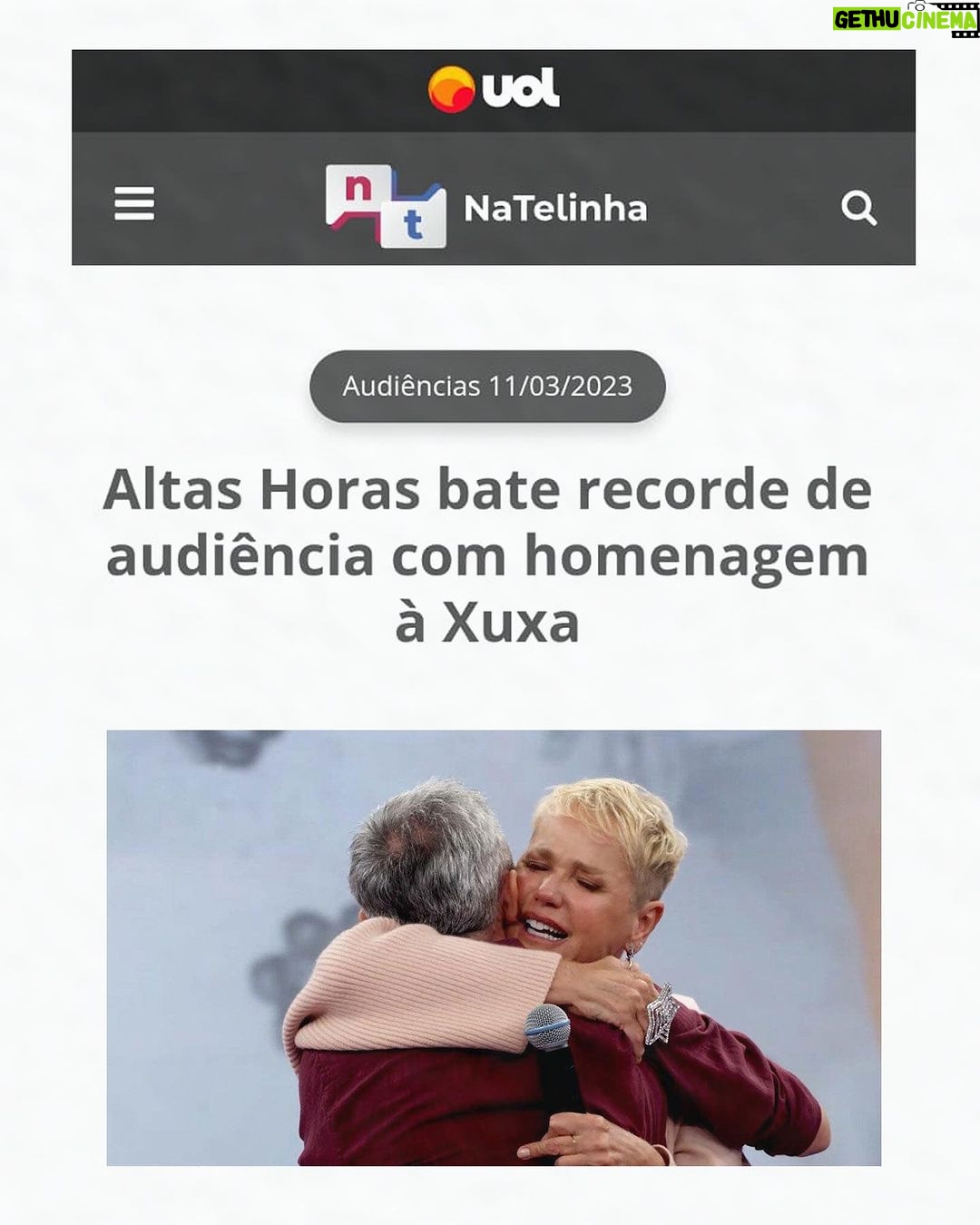 Xuxa Instagram - Nossa gente, tô tão feliz com o resultado de tudo que tá acontecendo comigo... SEMPRE disse que sou uma privilegiada, amada por Deus. Obrigada por tudo, esse post é GRATIDÃO! Que Deus devolva em dobro tudo que tô recebendo (isso serve pros haters tb hehehe) 💋