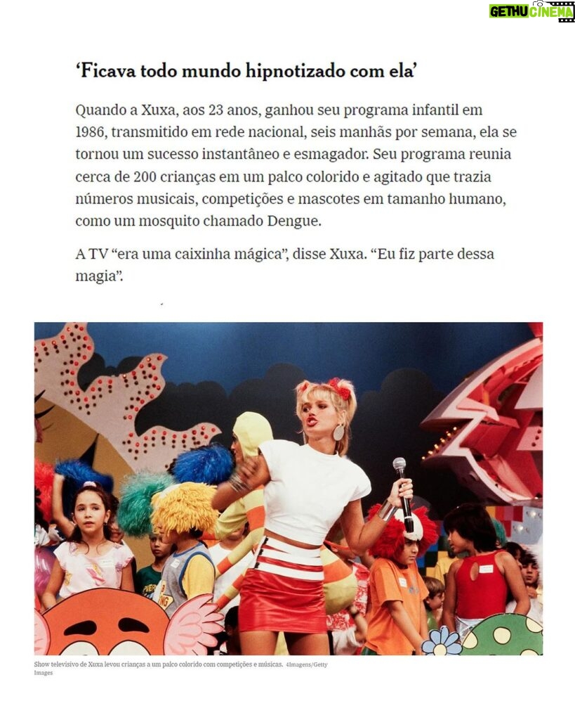 Xuxa Instagram - Nossa loira é destaque no @nytimes de hoje. Acesse o link na BIO pra conferir a tradução da matéria ❤️ Equipe X