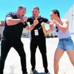 Yan Xiaonan Instagram - Fight with the legend 😎@minotauromma @minotouromma #ufc290 #ufcfightweek #halloffame Las Vegas Convention Center