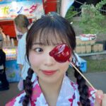 Yasuda Momone Instagram – りんご飴とももね🍎🍑

#お祭り
#お祭りヘアー 
#浴衣
#浴衣ヘアアレンジ