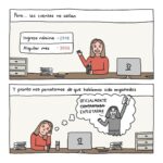 Yorokobu Instagram - Esta galería es solo un snack de todas las dificultades que tienen los jóvenes para incorporarse al mundo laboral y para mantenerse en él sin precariedad. Podríamos seguir con más crisis y movidas, pero mejor lo dejamos para otro capítulo, ¿no, @lauraarbol_? 😵‍💫 Este post está patrocinado por @bbva_espana y su cuenta joven con la que intentan que esta situación sea menos difícil. Puedes abrirla sin tener que domiciliar nómina ni recibos, es todo 100% online y su tarjeta débito no tiene comisiones ni condiciones de mantenimiento. #CompromisoBBVA