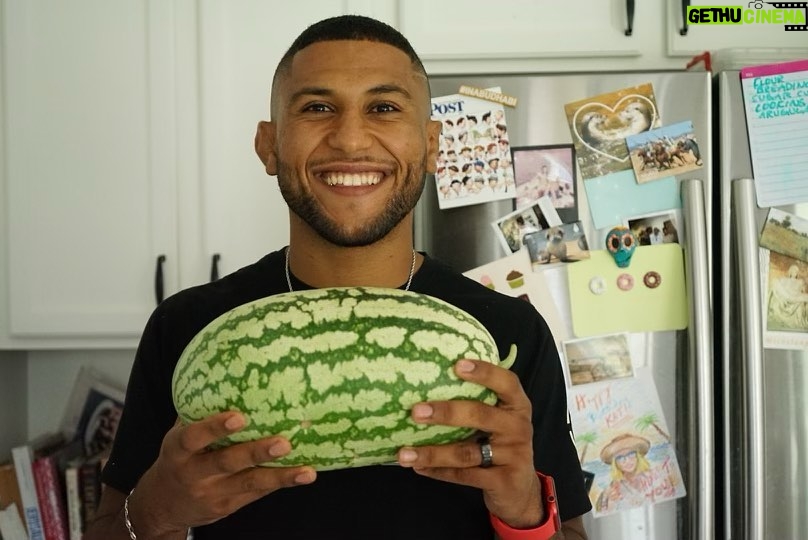 Youssef Zalal Instagram - My first watermelon 🍉 home growing #thezalalgarden . 📸: @pleokatra Denver, Colorado