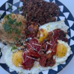 Youssef Zalal Instagram - Chef moroccandevil 😁 happy Sunday people😁❤️ #bison #eggs #hasbrowns #tomatosalsa #breakfast Denver, Colorado