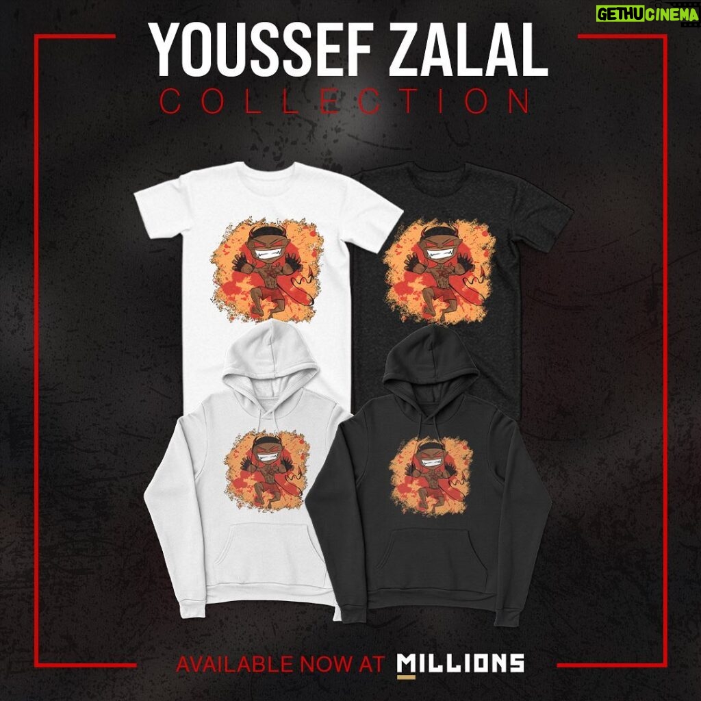 Youssef Zalal Instagram - Hey everyone! Go check out my latest merch on @millionsdotco by clicking the link in my bio. #merch #athletemerch #newin #shopnow