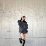 Yui Oguri Instagram - ロングブーツの時期だね~☺︎ 早めのモコモコベレー🐏🍃 #握手会 #秋コーデ#ロングブーツ #セットアップ#ベレー帽 #dazzlin