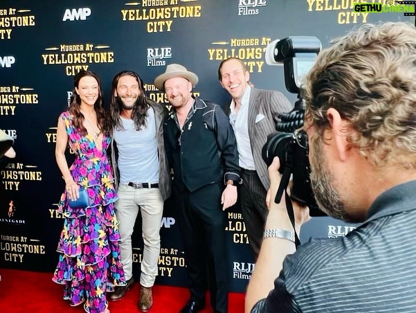 Zach McGowan Instagram - @murderatyellowstonecity is out today. Give it a watch and let me know what you think 👇 Great night last night with these champions. I took as many pics as I could but still didn’t get one with everyone. Making movies is a team sport to me and it is hard to find everyone on the team on insta✌️🍻❤️ Harmony Gold Theater